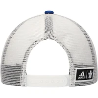 Men's adidas Blue/White Toronto Maple Leafs Team Plate Trucker Snapback Hat