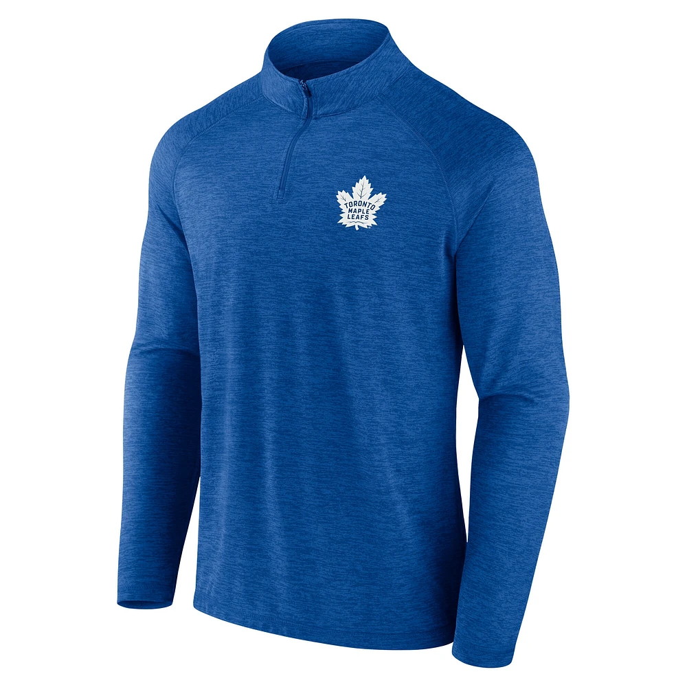 Haut bleu à glissière quart de tour raglan pour homme des Maple Leafs Toronto