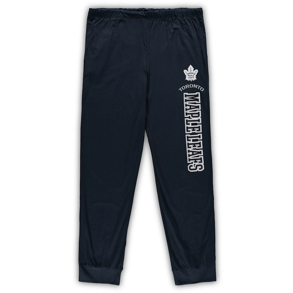 Men's Concepts Sport Navy Toronto Maple Leafs Big & Tall Pullover Hoodie Joggers Sleep Set