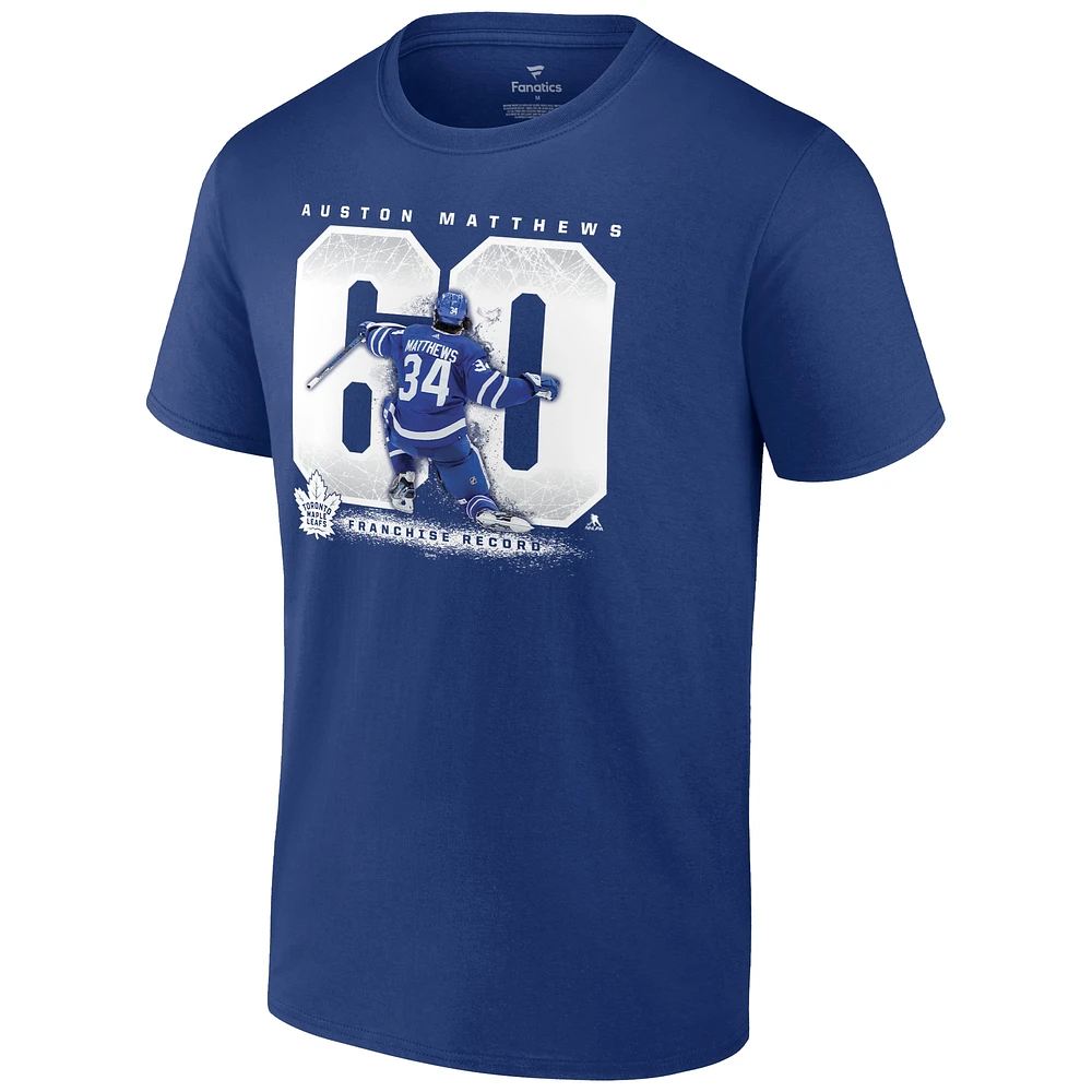 Men's Fanatics Auston Matthews Blue Toronto Maple Leafs Big & Tall Goal Record T-Shirt