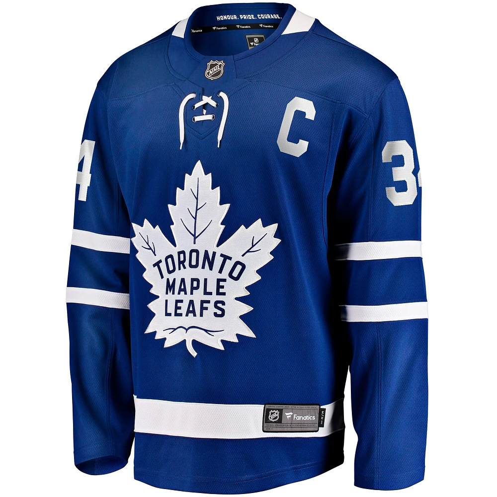 Men's Fanatics Auston Matthews Blue Toronto Maple Leafs Captain Patch Home Breakaway Player Jersey