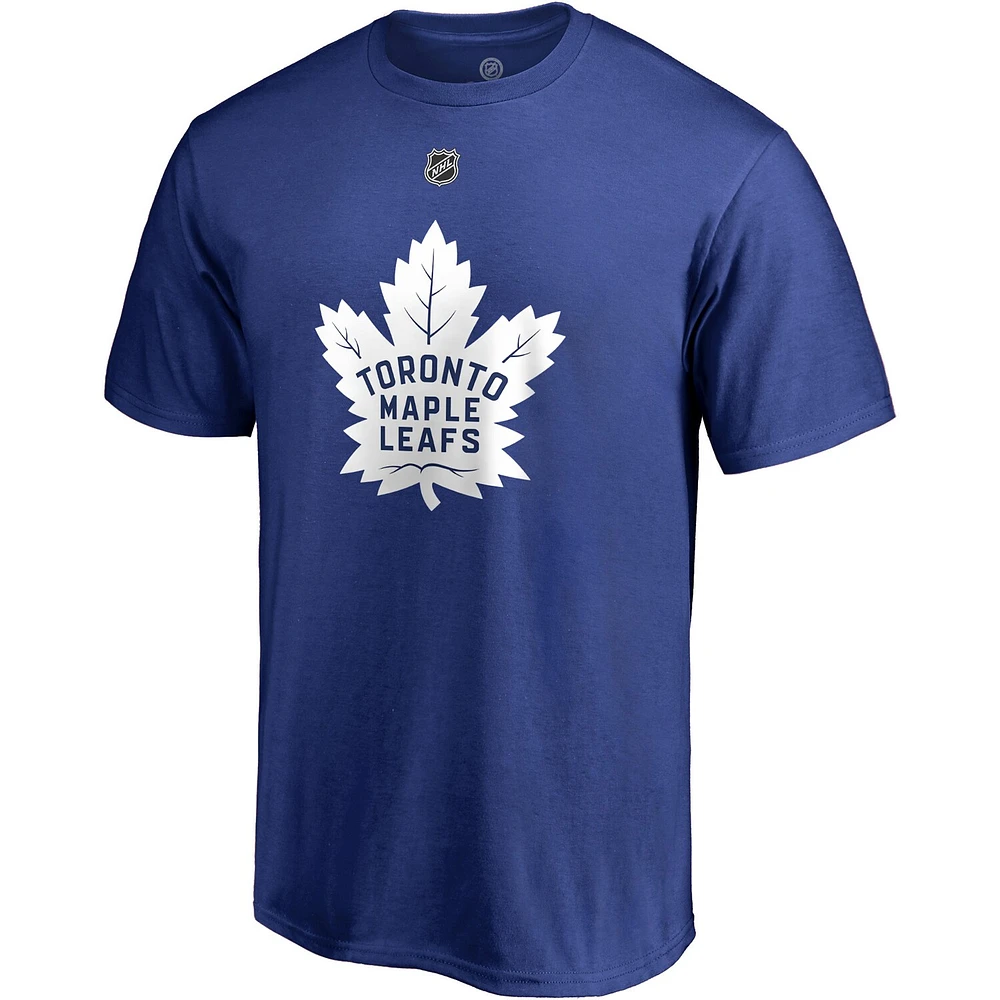 Men's Fanatics Auston Matthews Blue Toronto Maple Leafs Team Authentic Stack Name & Number T-Shirt