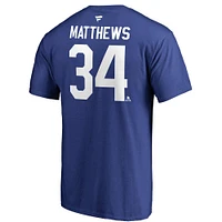 Men's Fanatics Auston Matthews Blue Toronto Maple Leafs Team Authentic Stack Name & Number T-Shirt
