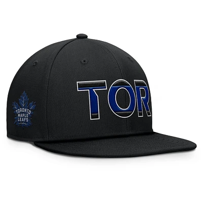 Casquette Snapback authentique Pro Alternate des Maple Leafs de Toronto pour hommes Fanatics noire