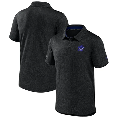 Polo jacquard noir pour homme Fanatics des Maple Leafs de Toronto