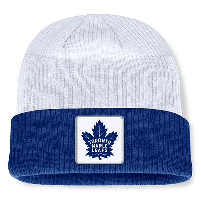 Men's Fanatics  Blue/White Toronto Maple Leafs Heritage Showboat Color-Block Cuffed Knit Hat