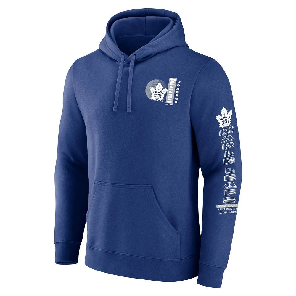 Men's Fanatics Blue Toronto Maple Leafs Revolution Pullover Hoodie