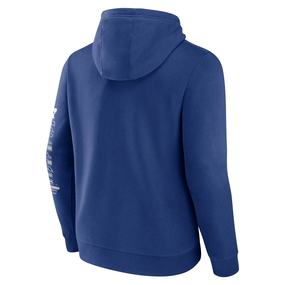 Men's Fanatics Blue Toronto Maple Leafs Revolution Pullover Hoodie