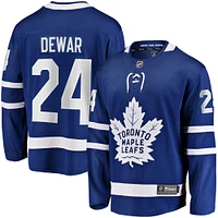 Men's Fanatics Connor Dewar Blue Toronto Maple Leafs Home Premier Breakaway Player Jersey