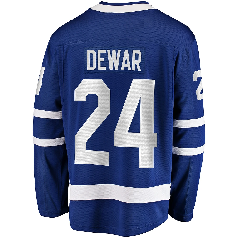 Men's Fanatics Connor Dewar Blue Toronto Maple Leafs Home Premier Breakaway Player Jersey