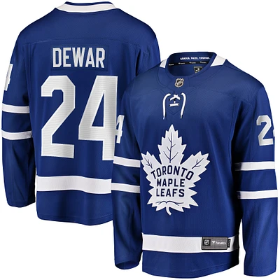 Men's Fanatics Connor Dewar Blue Toronto Maple Leafs Home Premier Breakaway Player Jersey