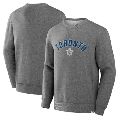 Sweat-shirt en molleton légendaire Fanatics Heather Grey pour homme, collection Decades des Maple Leafs de Toronto