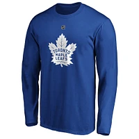 Men's Fanatics John Tavares Blue Toronto Maple Leafs Authentic Stack Name & Number - Long Sleeve T-Shirt