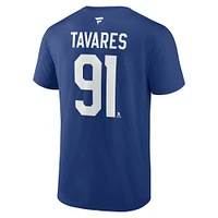 Men's Fanatics John Tavares Blue Toronto Maple Leafs Authentic Stack Name & Number T-Shirt