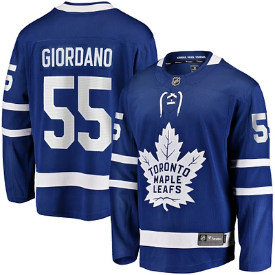 Fanatics pour hommes Mark Giordano bleu Toronto Maple Leafs Home Breakaway - Maillot de joueur