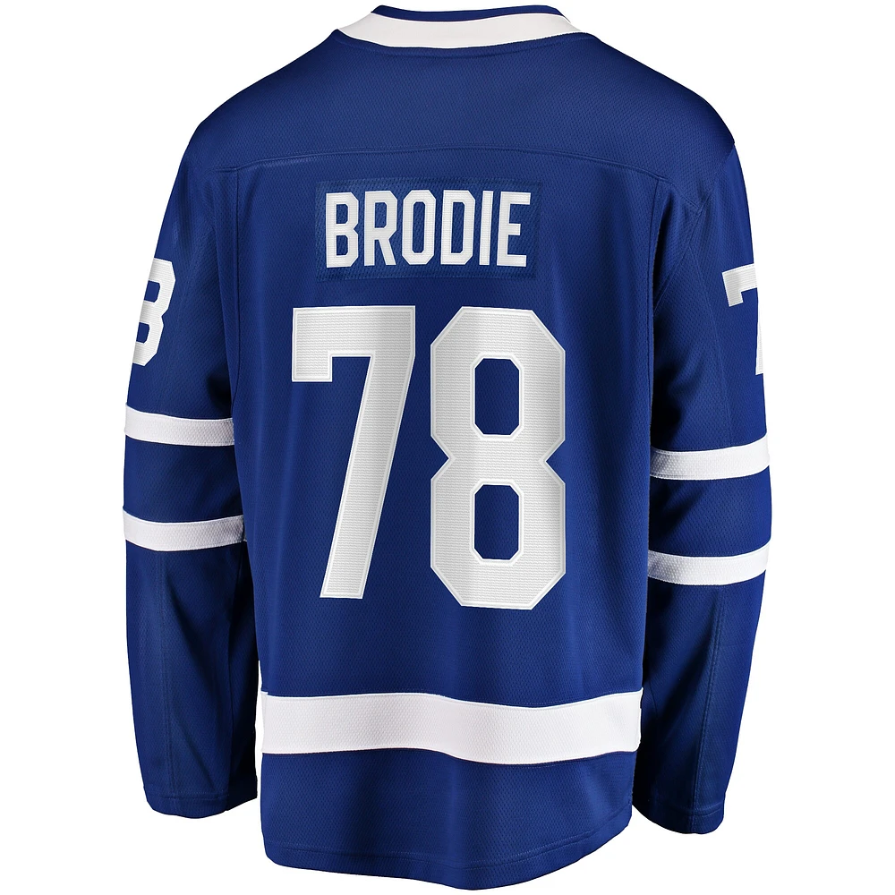 Men's Fanatics TJ Brodie Blue Toronto Maple Leafs Home - Breakaway Player Jersey