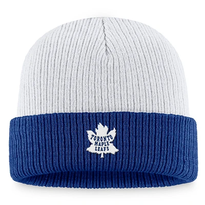 Men's Fanatics  White/Blue Toronto Maple Leafs Heritage Vintage Cuffed Knit Hat