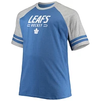 Men's Heathered Blue Toronto Maple Leafs Big & Tall Raglan T-Shirt
