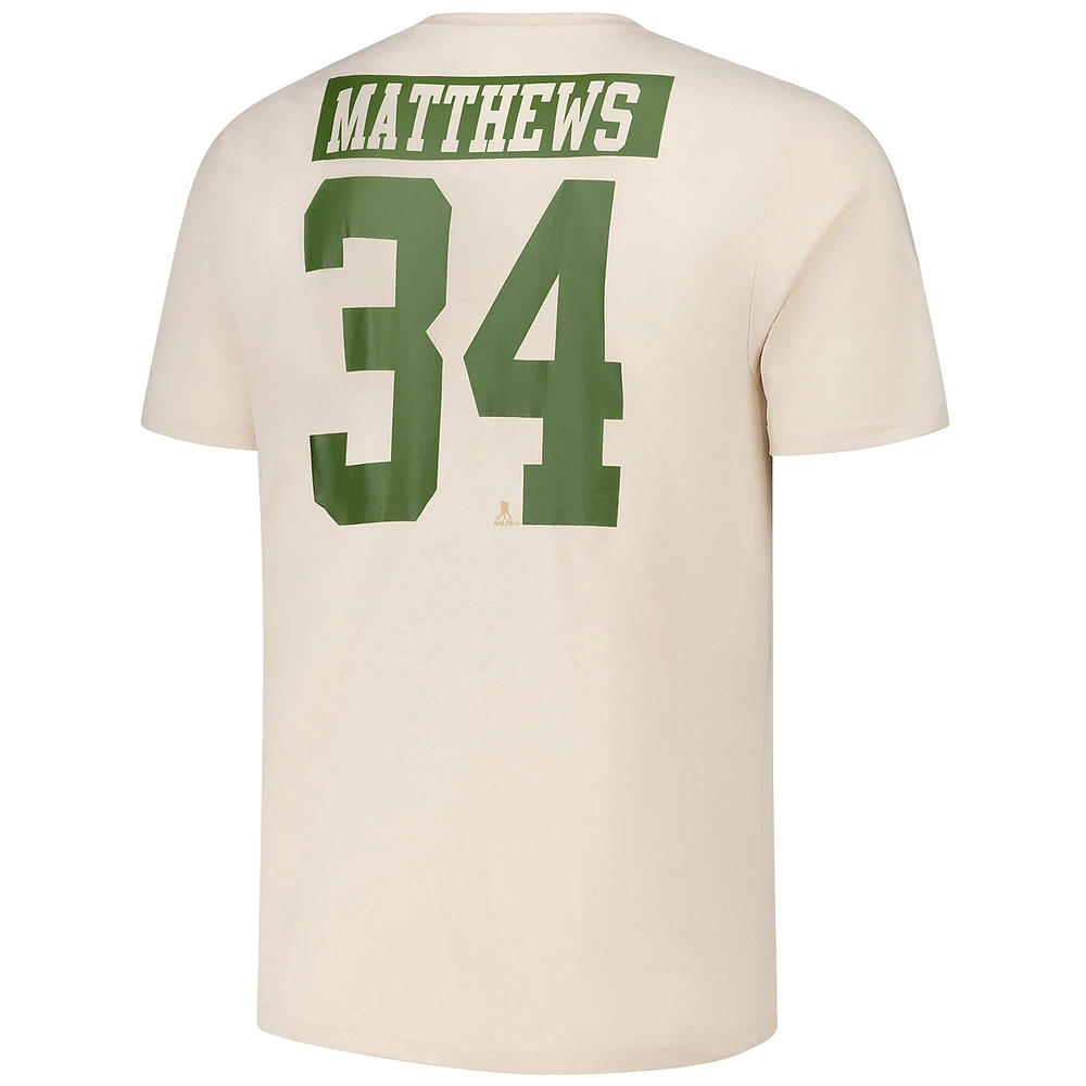 T-shirt kaki pour homme Levelwear Auston Matthews Toronto Maple Leafs 2024 NHL Military Appreciation Richmond Delta Player Name & Number