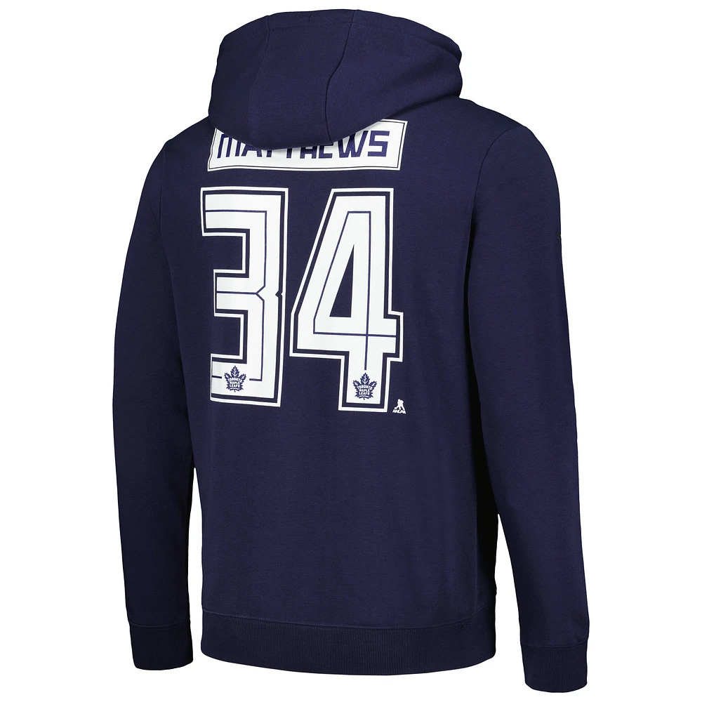 Men's Levelwear Auston Matthews Navy Toronto Maple Leafs Podium Name & Number Pullover Hoodie