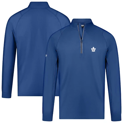 Pull-over bleu à glissière quart de tour Theory Insignia Core Raglan pour homme Levelwear des Maple Leafs Toronto