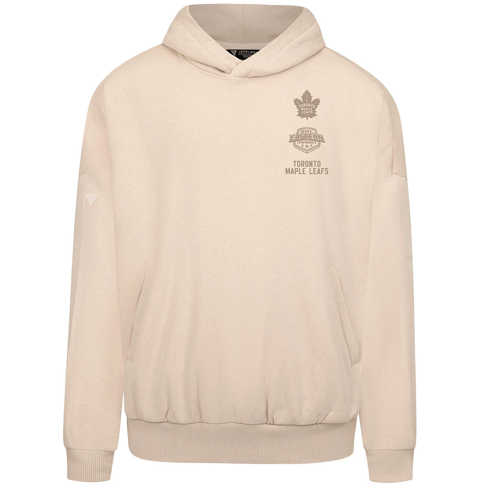 Men's Levelwear Cream Toronto Maple Leafs Contact Stamp Pullover Hoodie