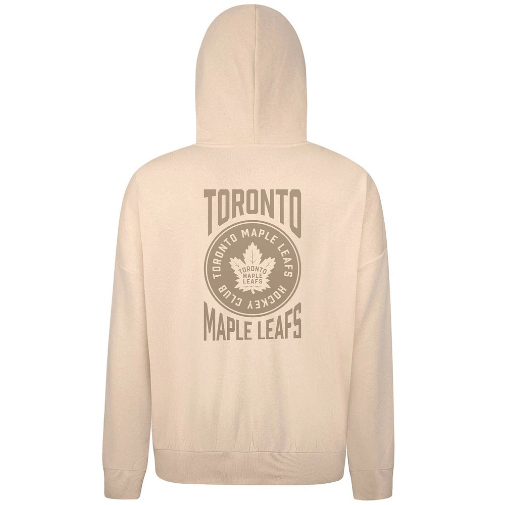 Men's Levelwear Cream Toronto Maple Leafs Contact Stamp Pullover Hoodie