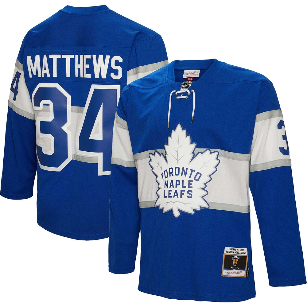 Men's Mitchell & Ness Auston Matthews Blue Toronto Maple Leafs 2017 Line Player Jersey