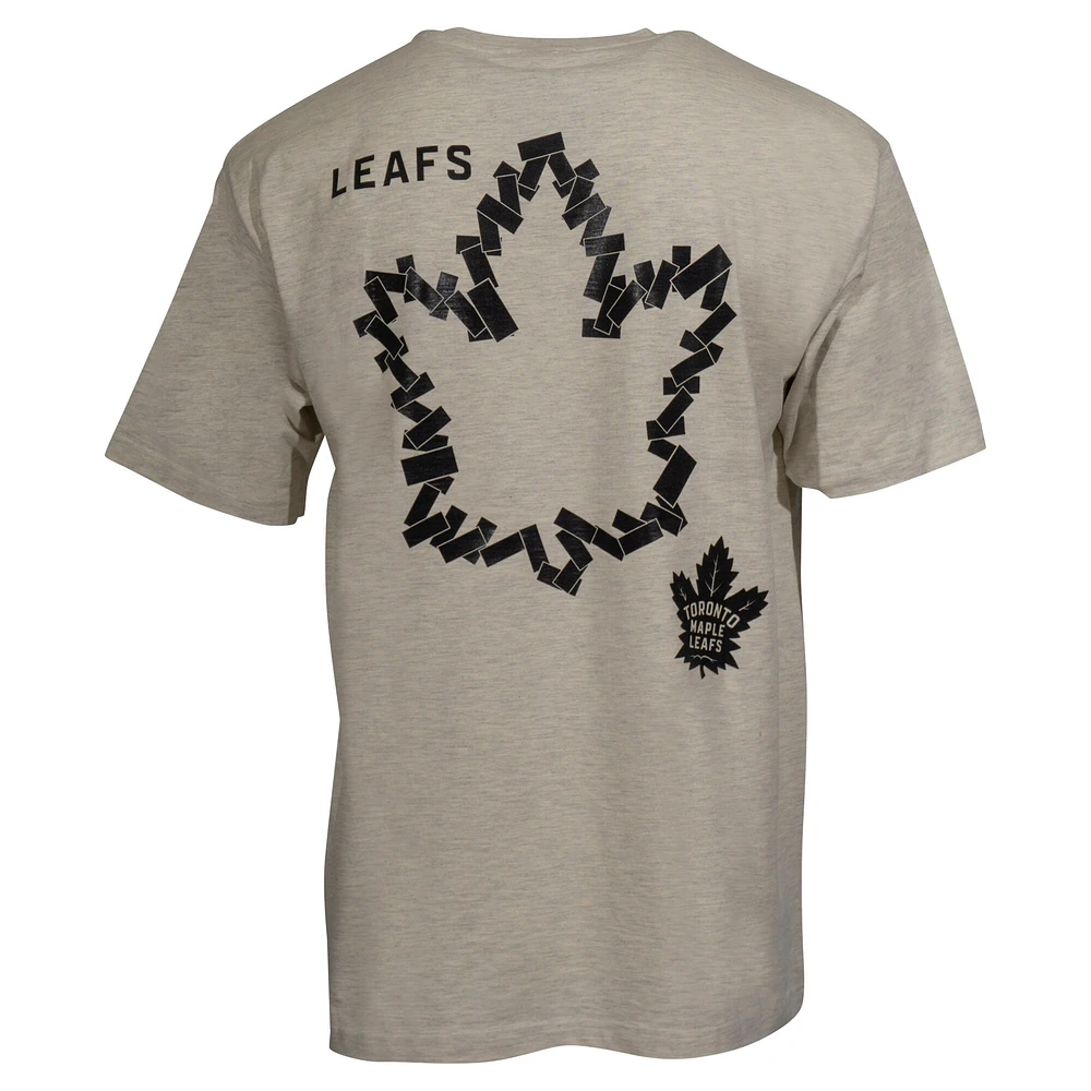 Men's Mitchell & Ness Cream Toronto Maple Leafs Black Tape T-Shirt
