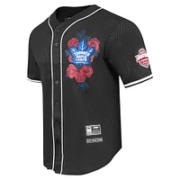 Men's Pro Standard Black Toronto Maple Leafs Roses Mesh Full-Button Baseball Shirt
