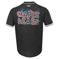 Men's Pro Standard Black Toronto Maple Leafs Roses Mesh Full-Button Baseball Shirt