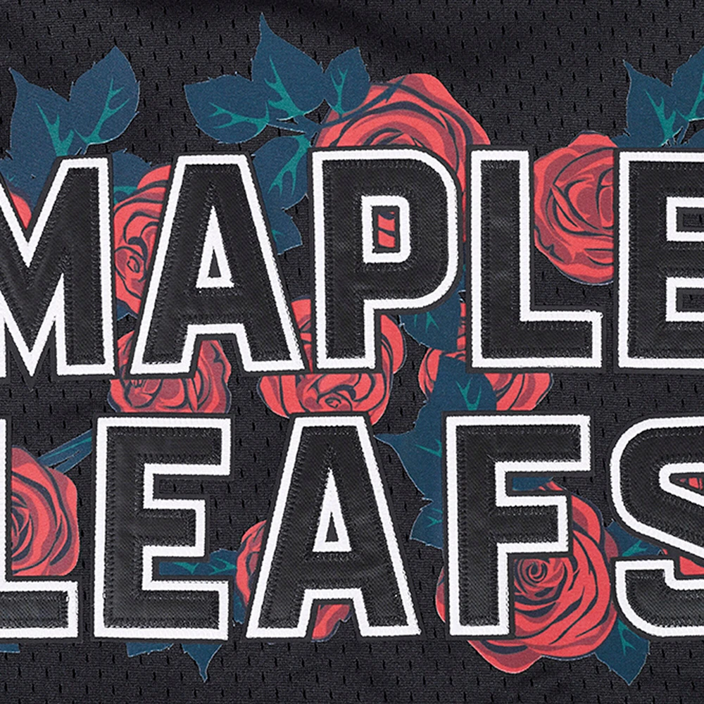 Men's Pro Standard Black Toronto Maple Leafs Roses Mesh Full-Button Baseball Shirt