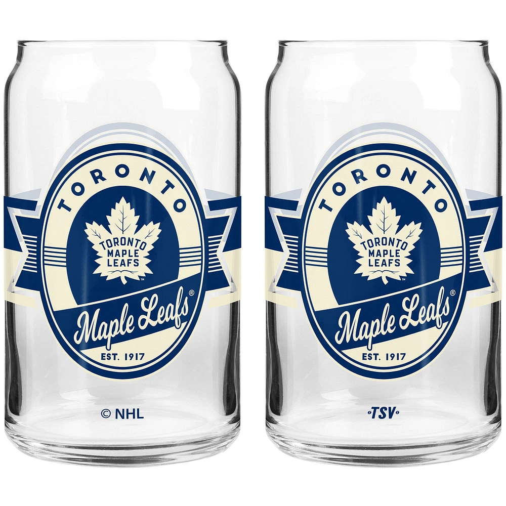 Le Sports Vault Toronto Maple Leafs 2 pièces 16 oz. Peut Verre Ensemble