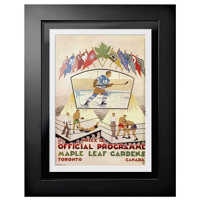 Maple Leafs de Toronto 1931 Maple Leaf Gardens - Couverture de programme encadrée 12'' x 16''