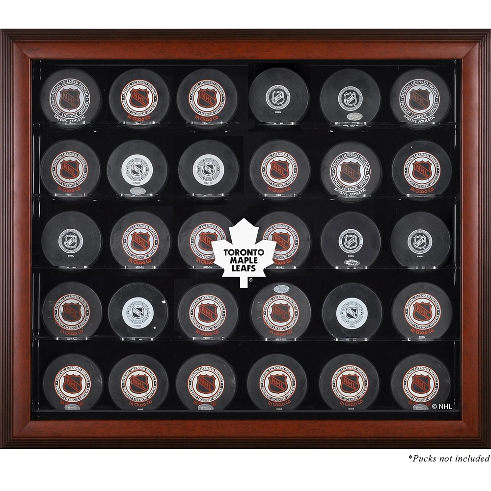 Toronto Maple Leafs (1970-2016) 30-Puck Mahogany Display Case