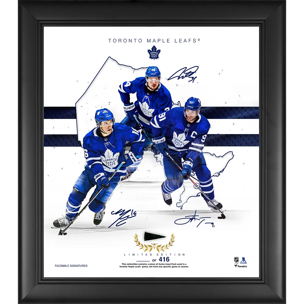 Toronto Maple Leafs Framed 15" x 17" Franchise Foundations Collage with a Piece of Game Used Puck - Limited Edition of 416