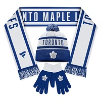 Pack combo écharpe, gants et tricot unisexe Fanatics des Maple Leafs de Toronto