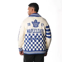 Unisex The Wild Collective  Cream Toronto Maple Leafs Jacquard Full-Zip Sweater