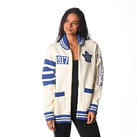 Unisex The Wild Collective  Cream Toronto Maple Leafs Jacquard Full-Zip Sweater
