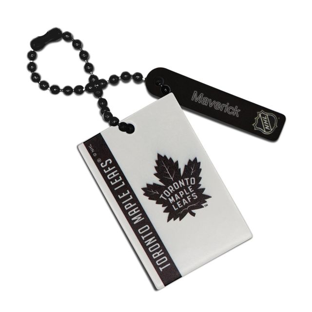 Étiquette de sac rectangle en cuir personnalisée avec logo Toronto Maple Leafs blanc