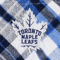 Women's Concepts Sport Blue Toronto Maple Leafs Mainstay Flannel Full-Button Long Sleeve Nightshirt