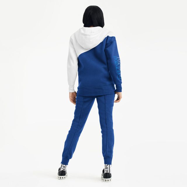 Chandail à capuchon glissière pleine longueur Gina des Maple Leafs de Toronto DKNY Sport pour femme, bleu - Veste
