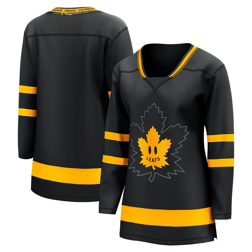 Fanatics pour femmes noirs Maple Leafs de Toronto - Maillot vierge réversible Alternate Premier Breakaway