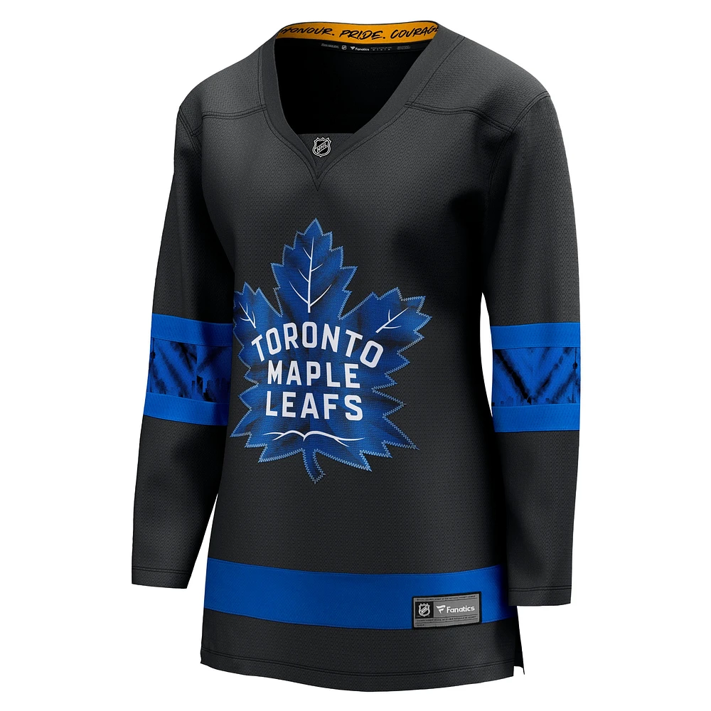 Fanatics pour femmes noirs Maple Leafs de Toronto - Maillot vierge réversible Alternate Premier Breakaway