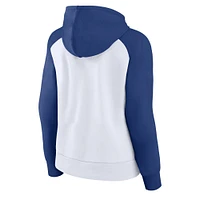 Women's Fanatics Blue/White Toronto Maple Leafs Indispensable Raglan Pullover Hoodie