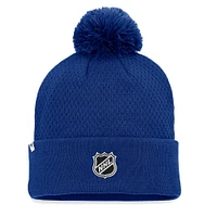 Women's Fanatics Blue Toronto Maple Leafs Authentic Pro Road Cuffed Knit Hat with Pom