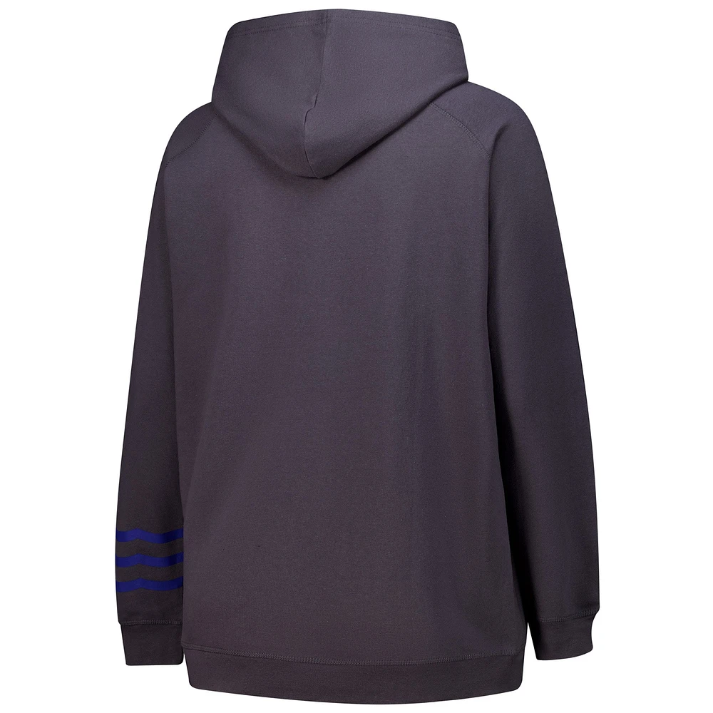 Women's Fanatics Charcoal Toronto Maple Leafs Plus Lightweight Fleece Raglan Pullover Hoodie