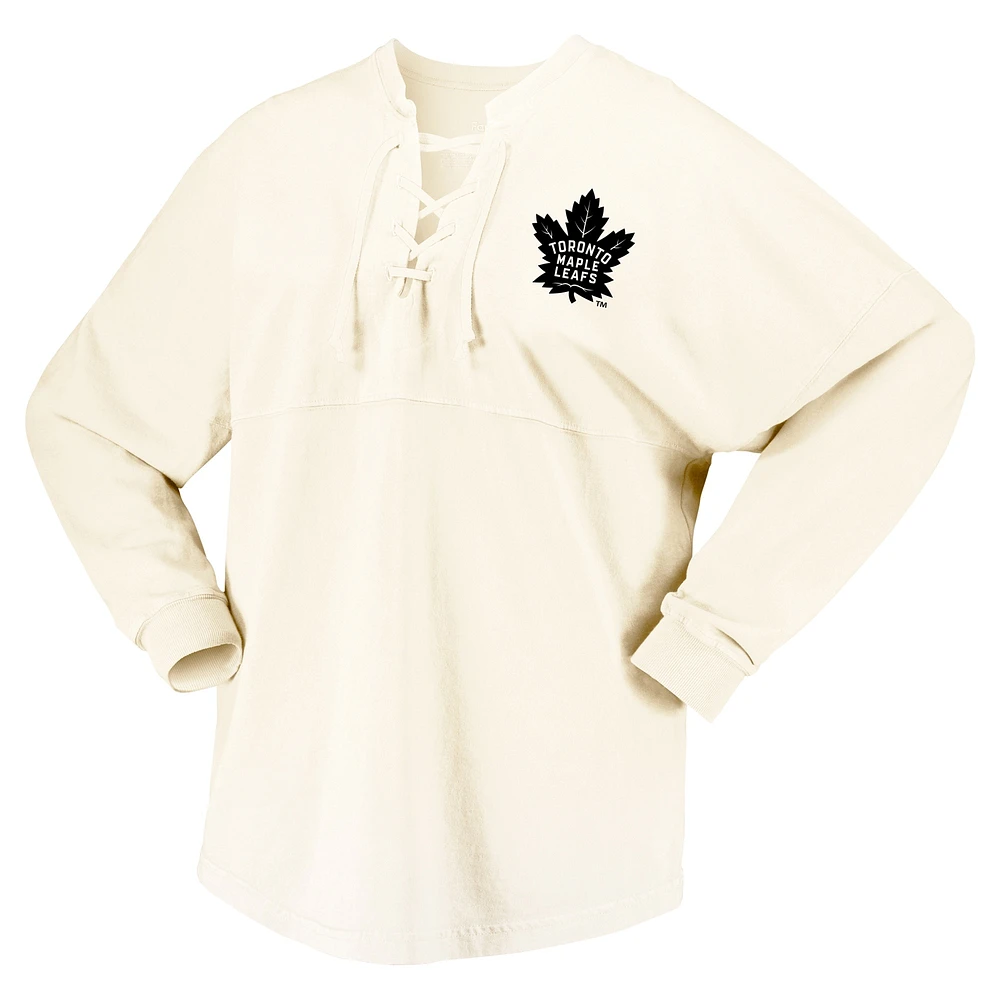 T-shirt à manches longues en jersey Spirit six lacets Original Toronto Maple Leafs de Fanatics pour femmes