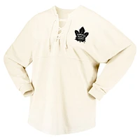 T-shirt à manches longues en jersey Spirit six lacets Original Toronto Maple Leafs de Fanatics pour femmes