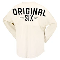T-shirt à manches longues en jersey Spirit six lacets Original Toronto Maple Leafs de Fanatics pour femmes